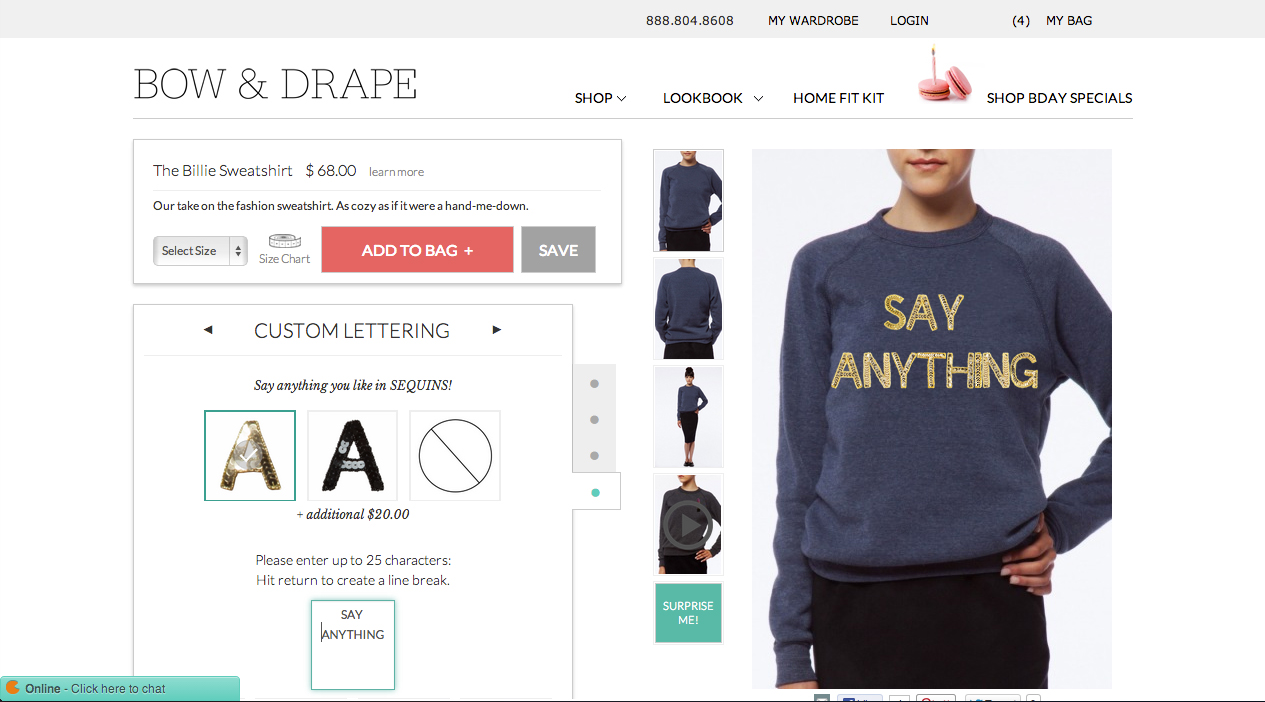 bow and drape sweatshirt