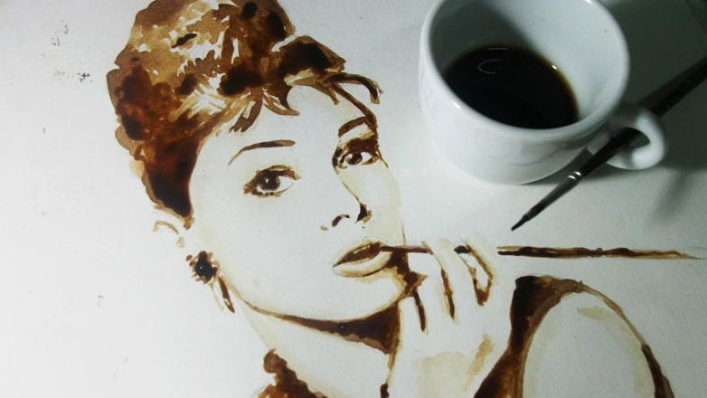 This Artist Paints Celebrity Portraits—With Coffee as Ink
