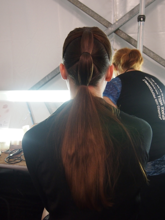 NYFW SS 2012: Architectural Ponytails Herve Leger