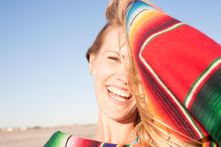 young woman sunbathing