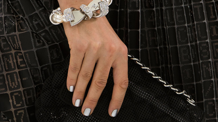 chrome nails at chanel