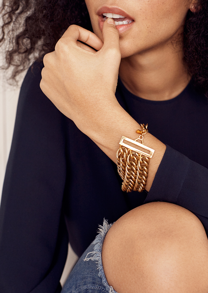 Braided Triple Chain Bracelet, $87.50 (was $125); at Of a Kind