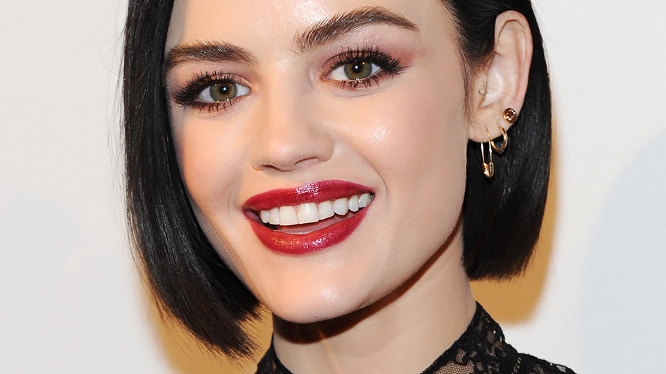 Lucy Hale Just Got a Fake Comb-Over Bob