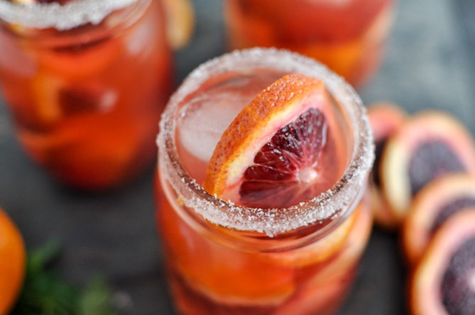 12 Big-Batch Cocktails That'll Get Everyone Drunk at Your Holiday Party: Blood Orange Sangria