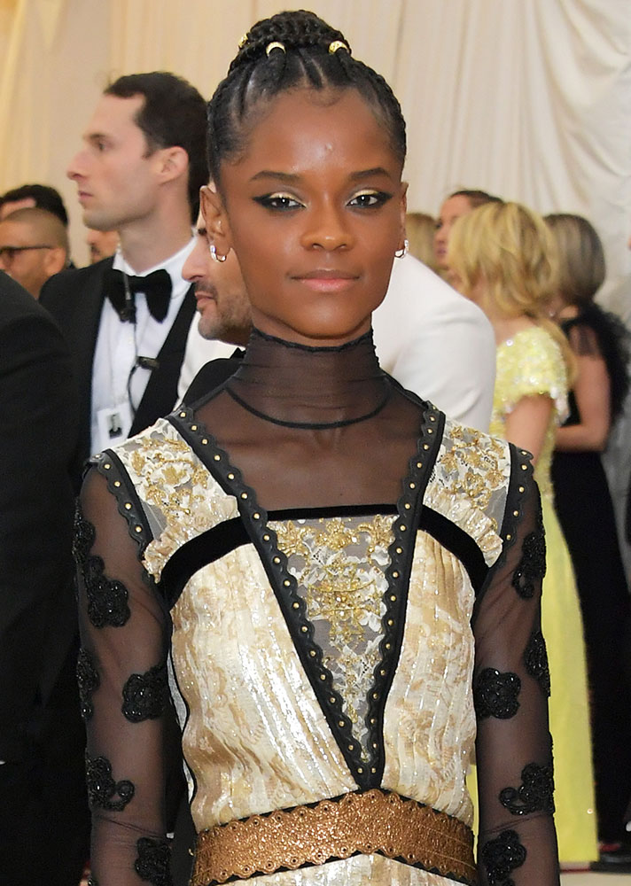 STYLECASTER | Celebs in Shimmer or Glitter Makeup | Letitia Wright