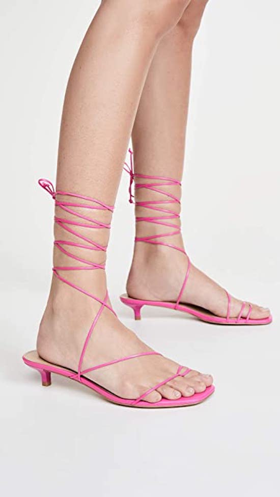 Villa Rouge Pink Strappy Lace-Up Heels