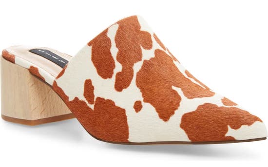 Steven New York Cow Print Mule Heels