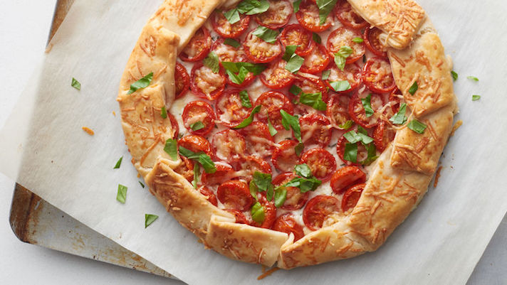 STYLECASTER | 17 Vegetable Recipes That Are Mostly Just Cheese | Roasted Tomato and Herbed Cheese Galette