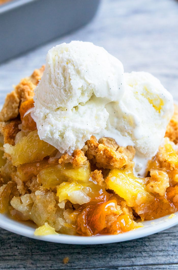 STYLECASTER | 17 Summer Dump Cakes That Literally Couldn't Be Easier | Peach Dump Cake