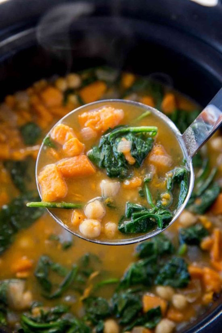 STYLECASTER | 17 Slow-Cooker Recipes That Are Perfect For Sick Days | Chickpea Sweet Potato Stew