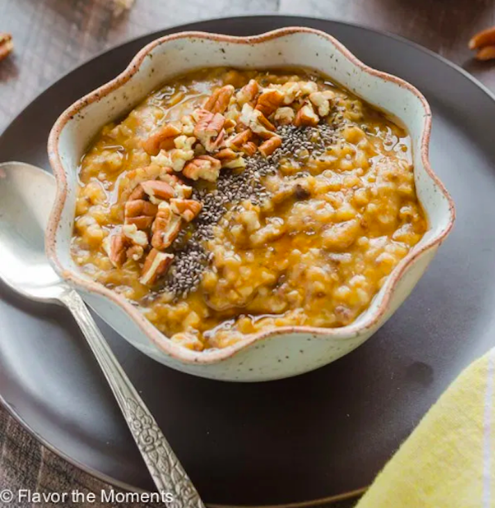 STYLECASTER | 17 Make-Ahead Breakfast Recipes That Make Mornings Much Easier | Slow-Cooker Pumpkin-Chia Steel-Cut Oats