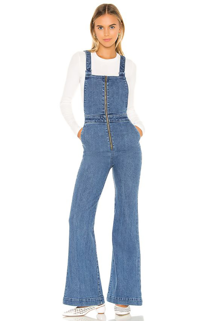 STYLECASTER | Long Denim Overalls Are a Romantic Addition to Any Fall Wardrobe