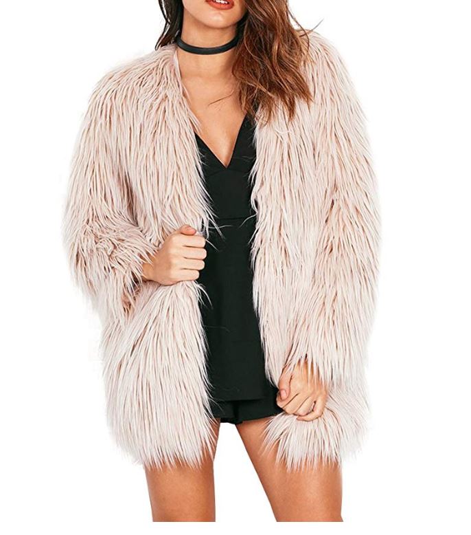 pink faux fur coat amazon