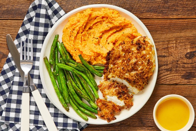 HelloFresh cheesy crunch chicken