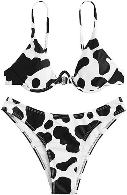 STYLECASTER | Coachella Fashion Trends 2020 | cow print bikini