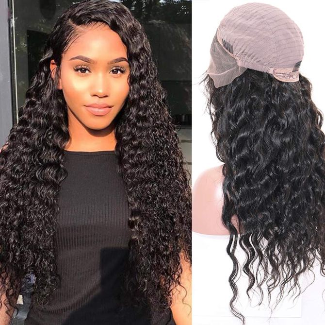 Releek Human Hair Deep Wave Lace Frontal Wig