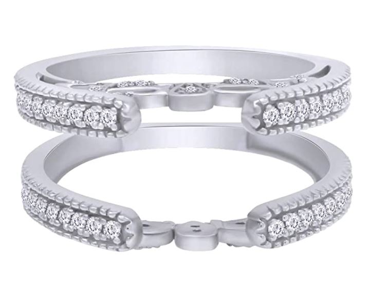 TwoBirch Sterling Silver Combination Cathedral and Classic Ring Guard