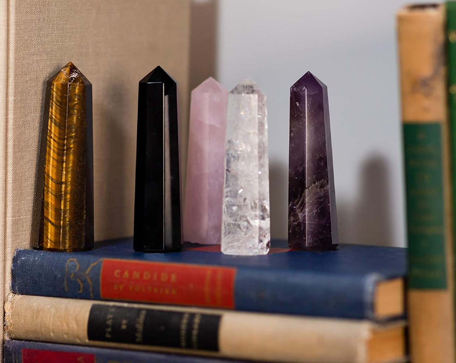 Premium Set of Five Large 3" Crystal Wands