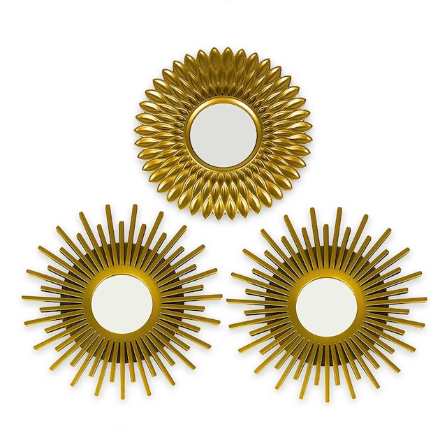 Gold Mirrors for Wall Pack of 3