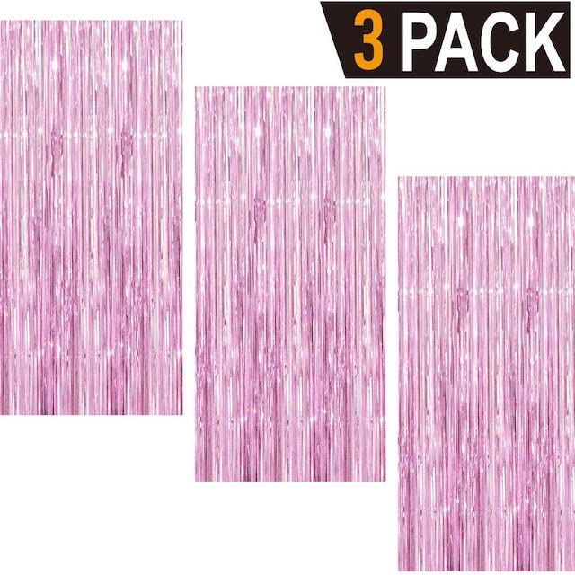 GOER 3.2 ft x 9.8 ft Metallic Tinsel Foil Fringe Curtains