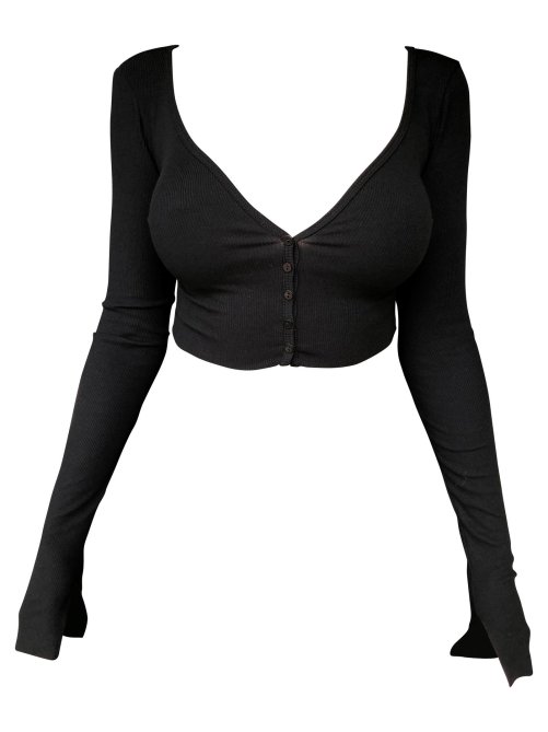 STYLECASTER | Hailey Bieber Black Cardigan