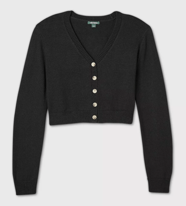 STYLECASTER | Hailey Bieber Black Cardigan