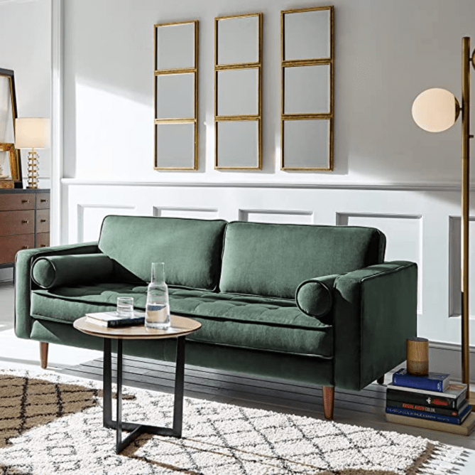 Rivet Aiden Mid-Century Modern Tufted Loveseat Sofa