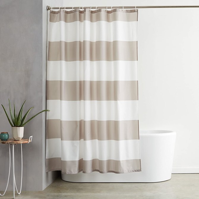 Amazon Basics Shower Curtain with Hooks
