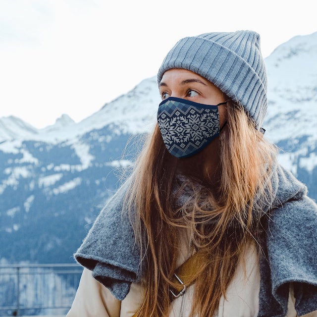 Winter Nordic Snowflake Design Face Mask