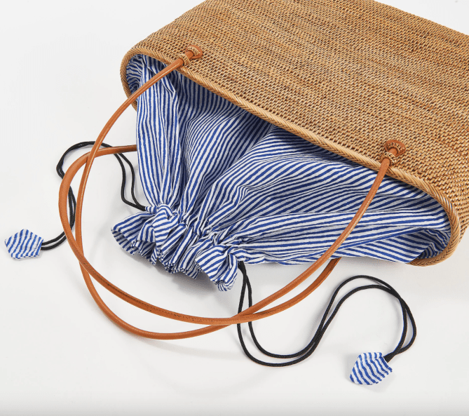 STYLECASTER | Poppy & Sage Rattan Drawstring Tote Harper