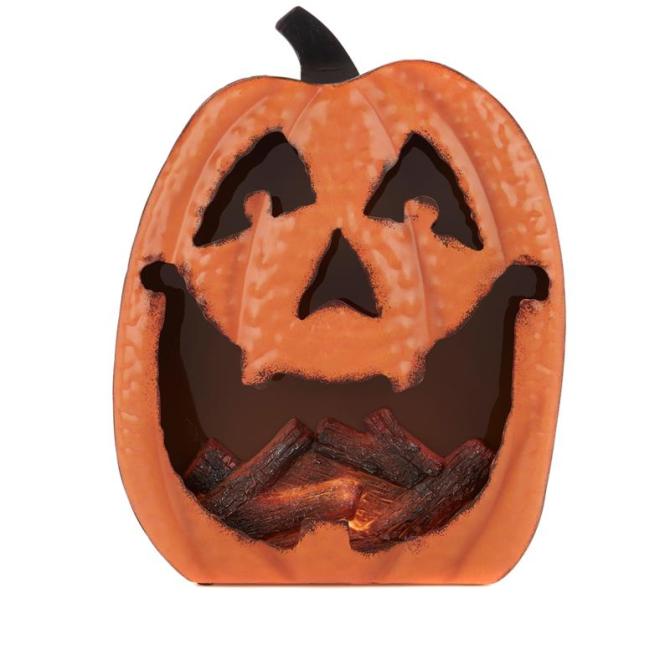 Halloween LED-Lit Glowing Metal Pumpkin Decoration