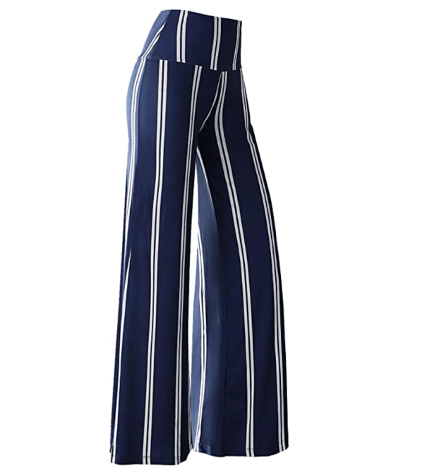 Arolina Wide Leg Palazzo Pants In Blue Stripe