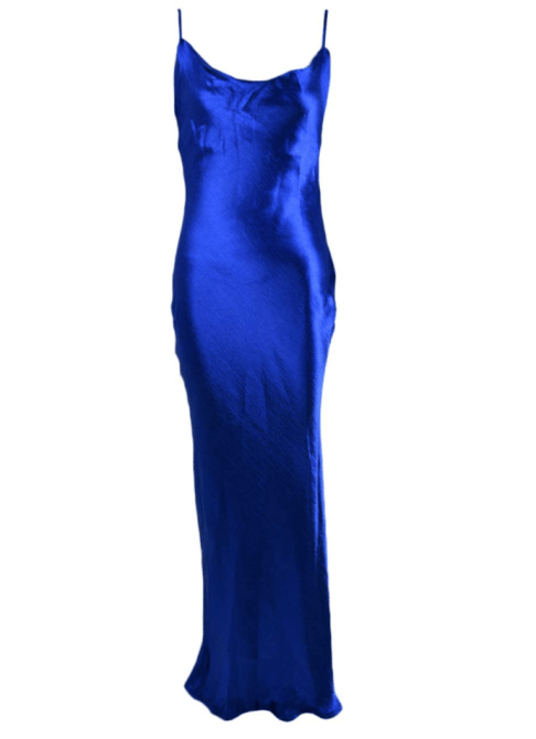 xxxiticat Women's Sleeveless Spaghetti Strap Satin Dress