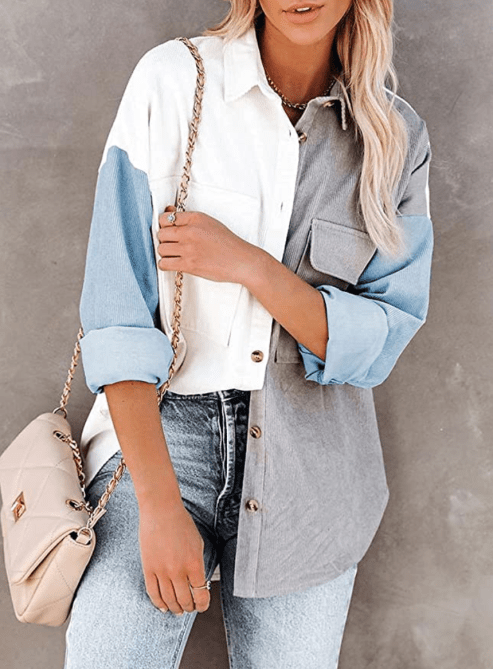 Dokotoo Shacket Colorblock Amazon