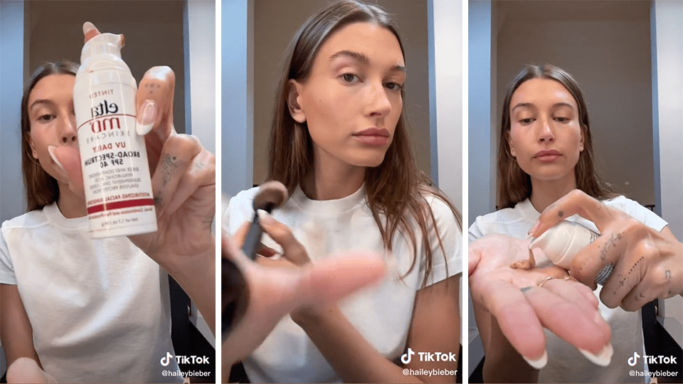 Hailey Bieber EltaMD tinted face sunscreen TikTok