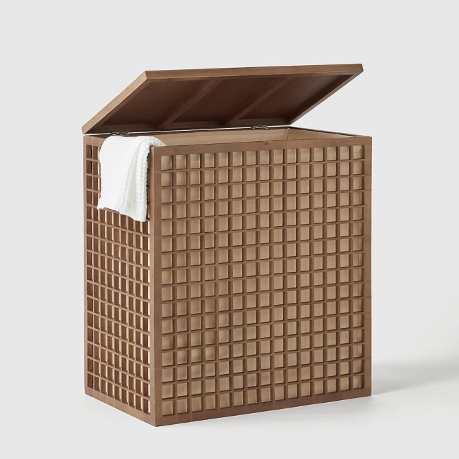 The Container Store x KonMari Bamboo Hamper With Liner & Lid