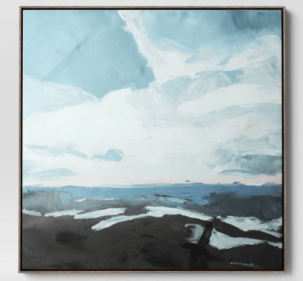Blue Sky Landscape Framed Canvas