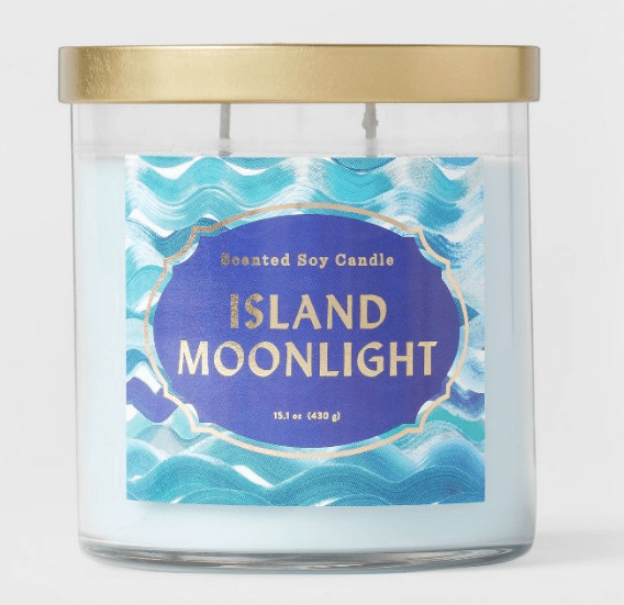 Lidded Glass Jar Candle Island Moonlight