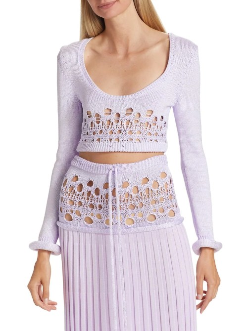 Christopher Esber Cropped Crochet Sweater Saks Fifth Avenue