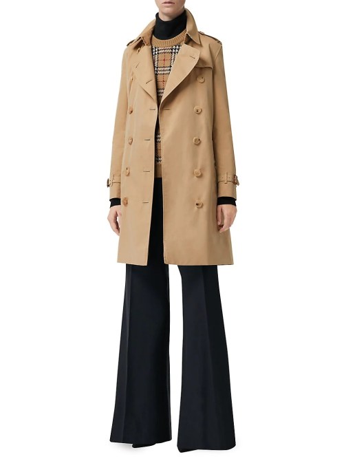 Burberry Kensington Belted Double-Breasted Coat Saks