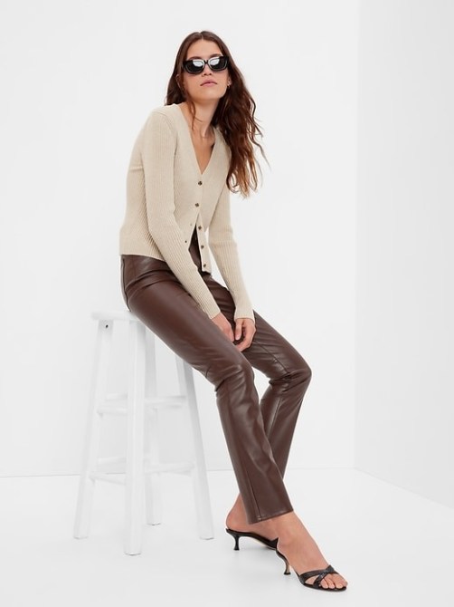 Gap High Rise Faux-Leather Vintage Slim Jeans