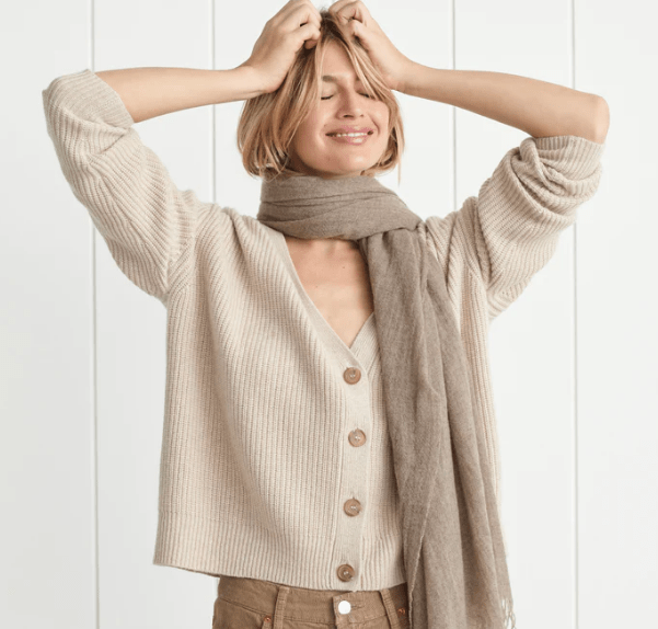 Cropped Cashmere Cocoon Cardigan