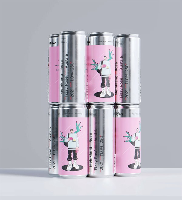 A stack of canned wines