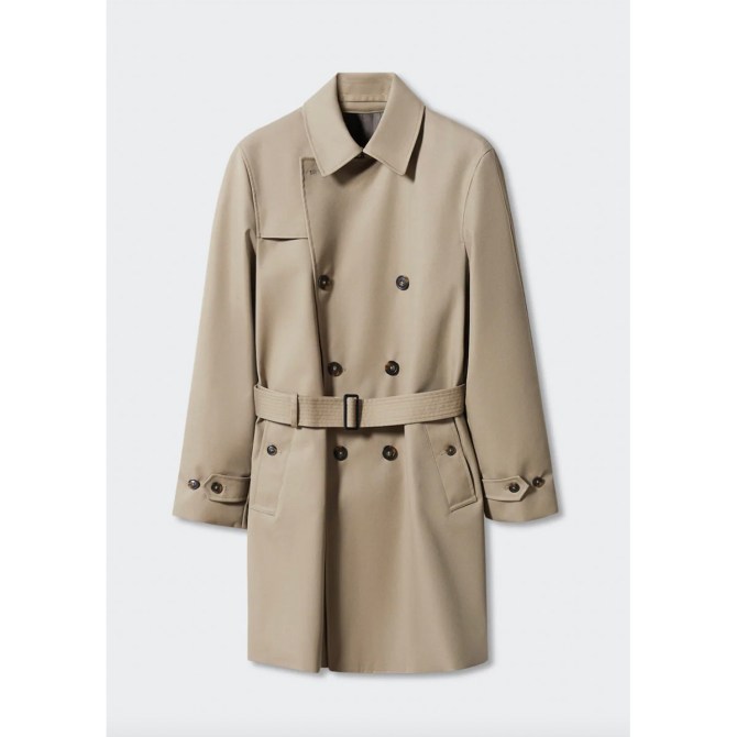 Mango Classic Water-Repellent Trench Coat