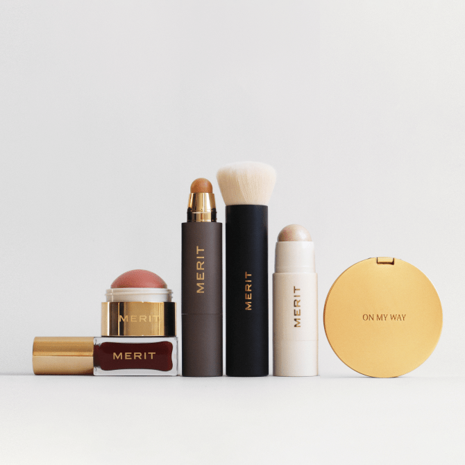 Merit Beauty Gold Compact Mirror