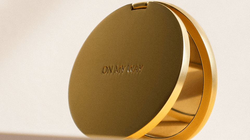 Merit Beauty Gold Compact Mirror