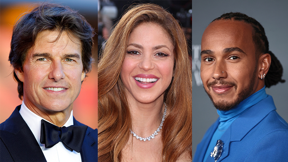 Tom Cruise, Shakira, Lewis Hamilton