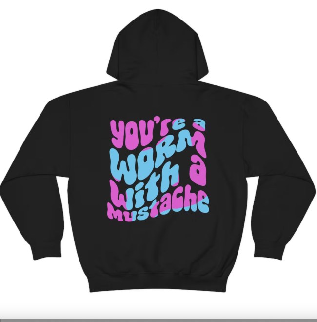 Worm With a Mustache Hoodie