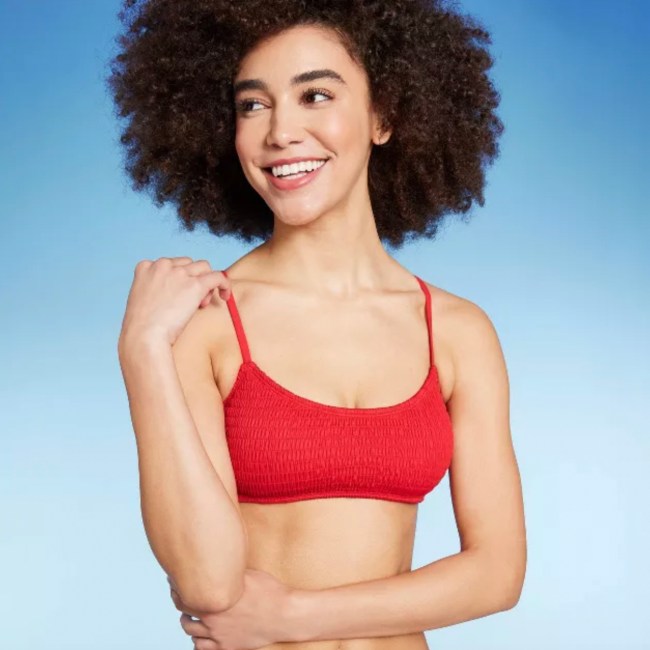 Women's Smocked Bralette Bikini Top - Wild Fable

