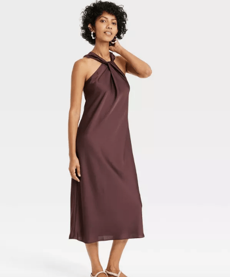 veria silk dress dupe